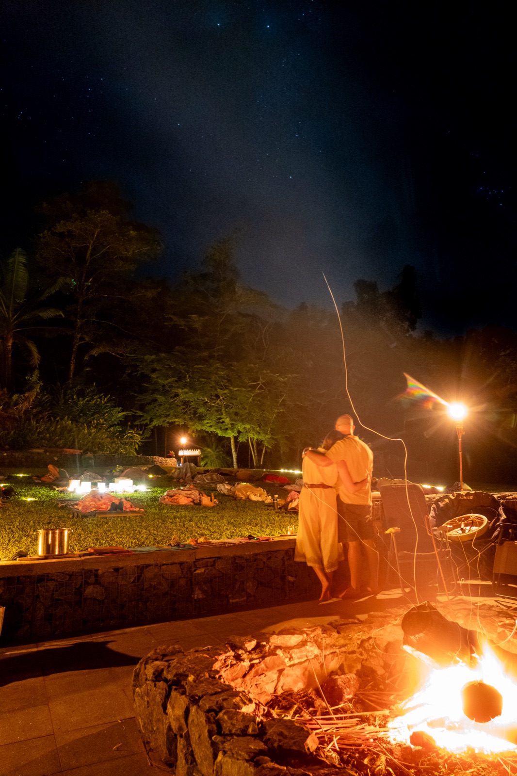 Tending the fire as the circle rests