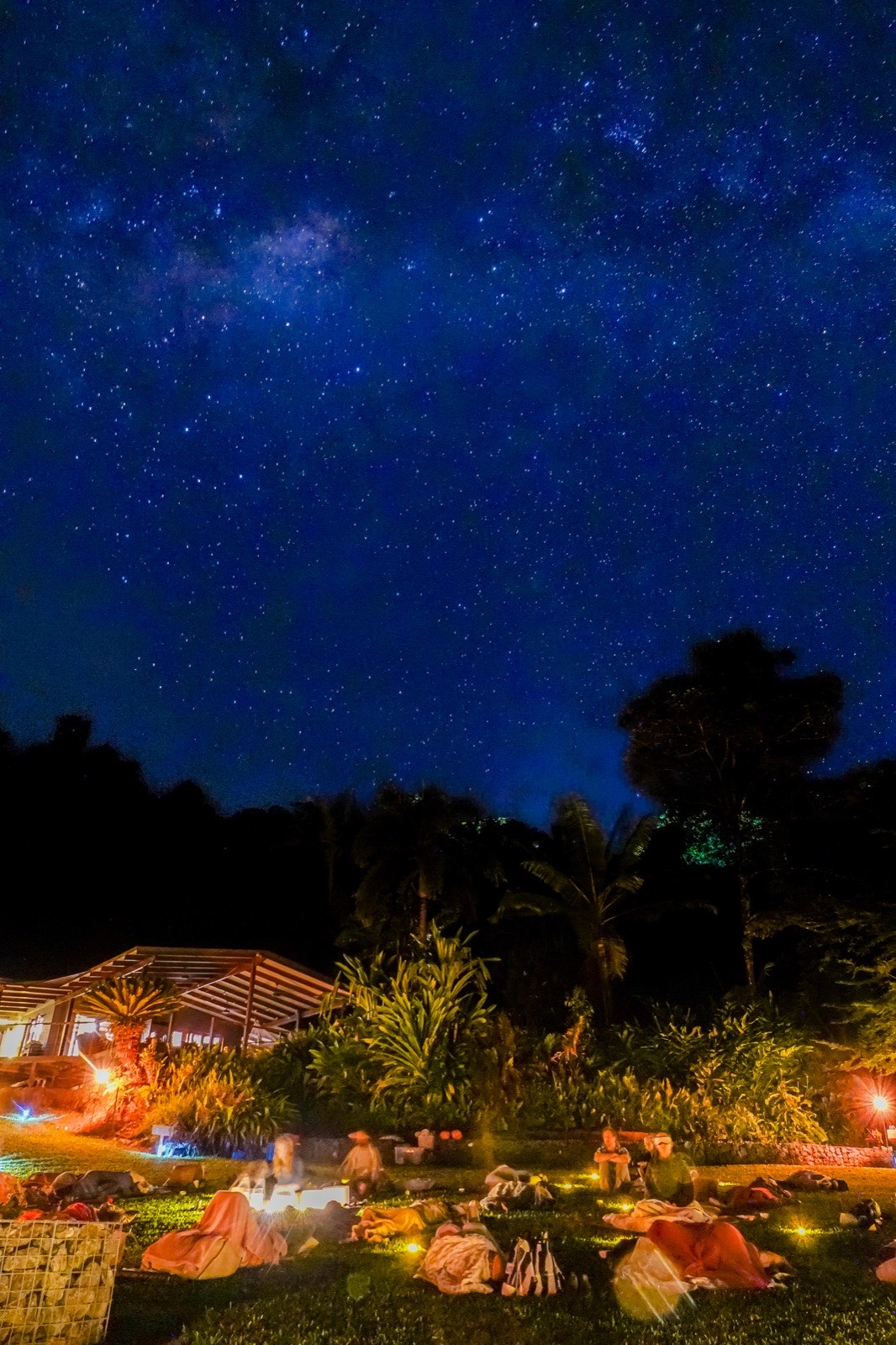 The Milky Way over the camp, breathwork under the stars